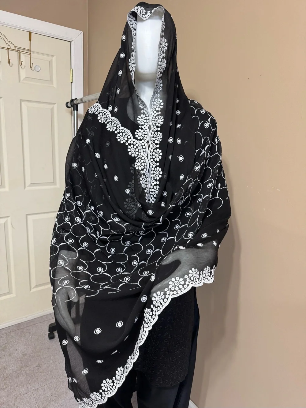 Chiffon embroidered duppata/shawl/scarves